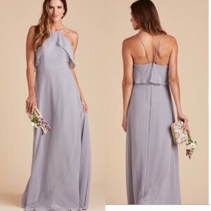 Birdy Grey Jules Dress Women's Small Silver Maxi Dress Gown